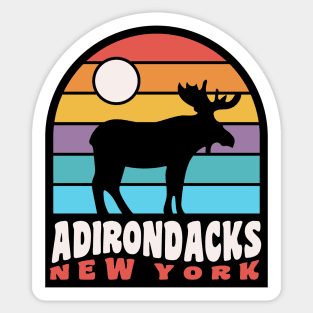 Adirondacks NY Moose Badge Adirondack Mountains Sticker